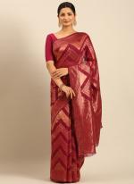 Cotton Pink Casual Wear Weaving Saree